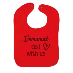 Kerst slab rood Immanuel God with us zwart